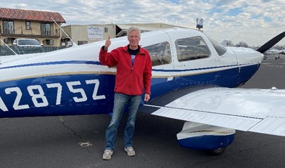 Brink after his instrument flying check ride.